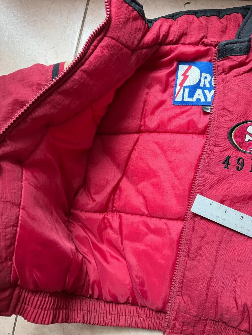Kids Pro Player 90s Bomber Puffer Zip Up Jacket Size Kids' Medium 5